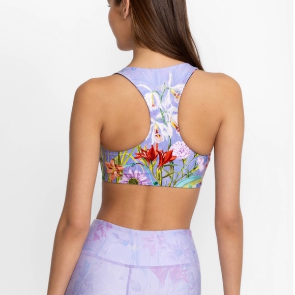 Johnny Was Set Bee Active High Waisted Slit Leggings And Sports Bra Floral SZ XL - Picture 2 of 16